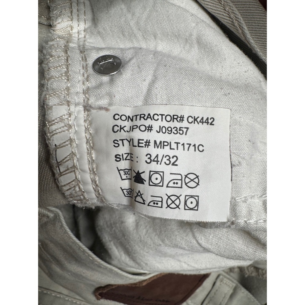 Calvin Klein Jeans Mens Easy Fit Khaki Tan Straight Leg Pants MPLT171C 34x31 - Picture 15 of 16